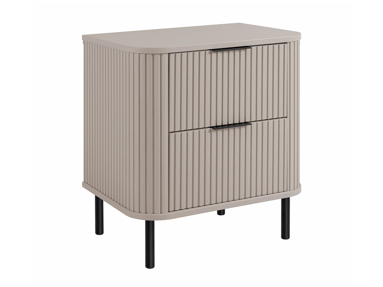 Free-standing bathroom cabinet with drawers and metal legs, colour Cashmere, black handle, black legs, 60 x 41.5 x 66.7 cm