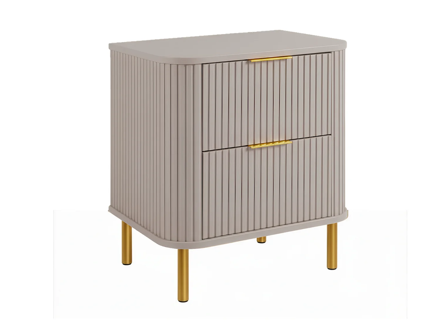 Free-standing bathroom cabinet with drawers and metal legs, colour Cashmere, gold handle, gold legs, 60 x 41.5 x 66.7 cm