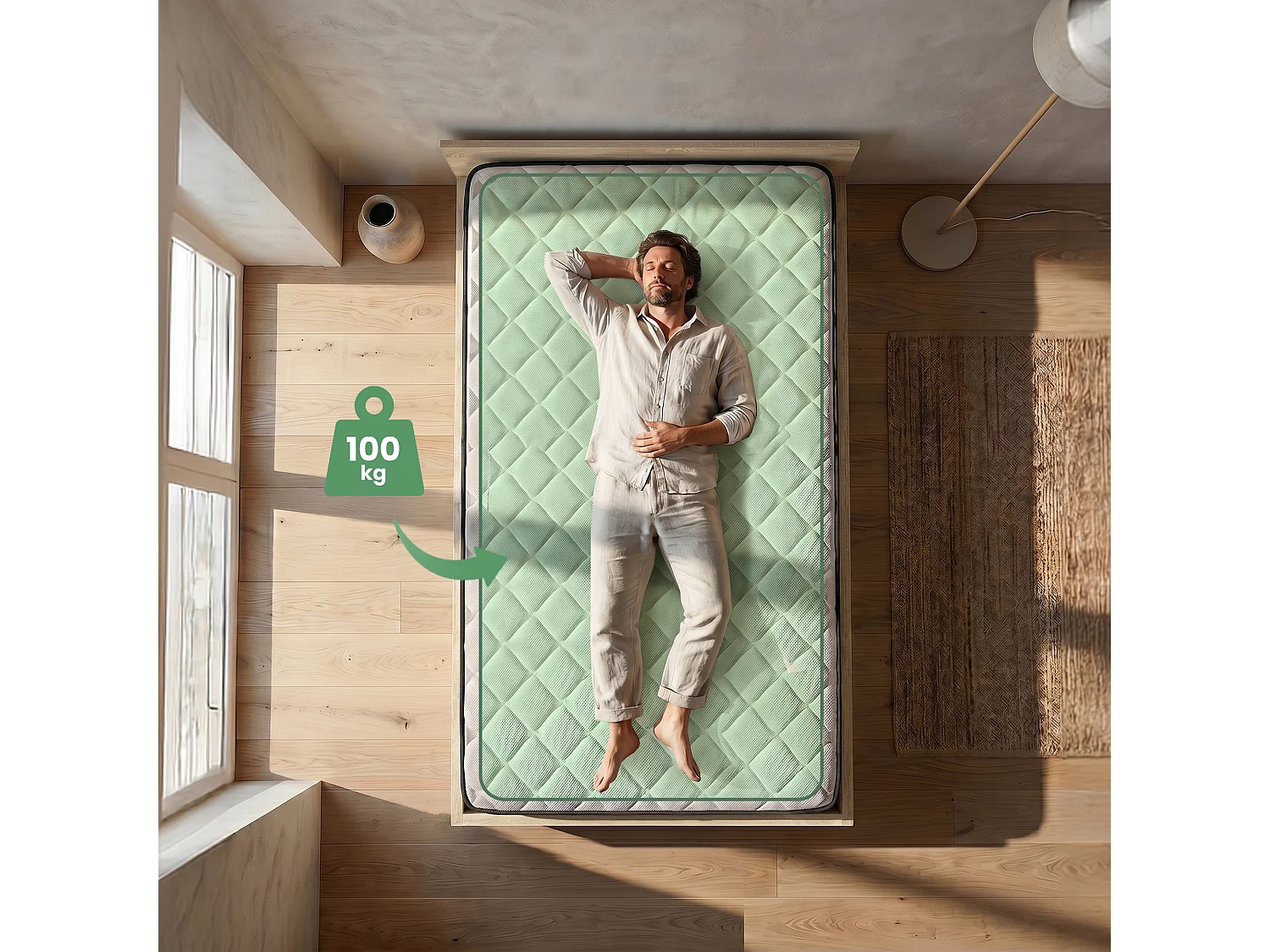 Lit coffre 120x200 cm sommier relevable en métal et matelas à ressorts Chêne Sonoma