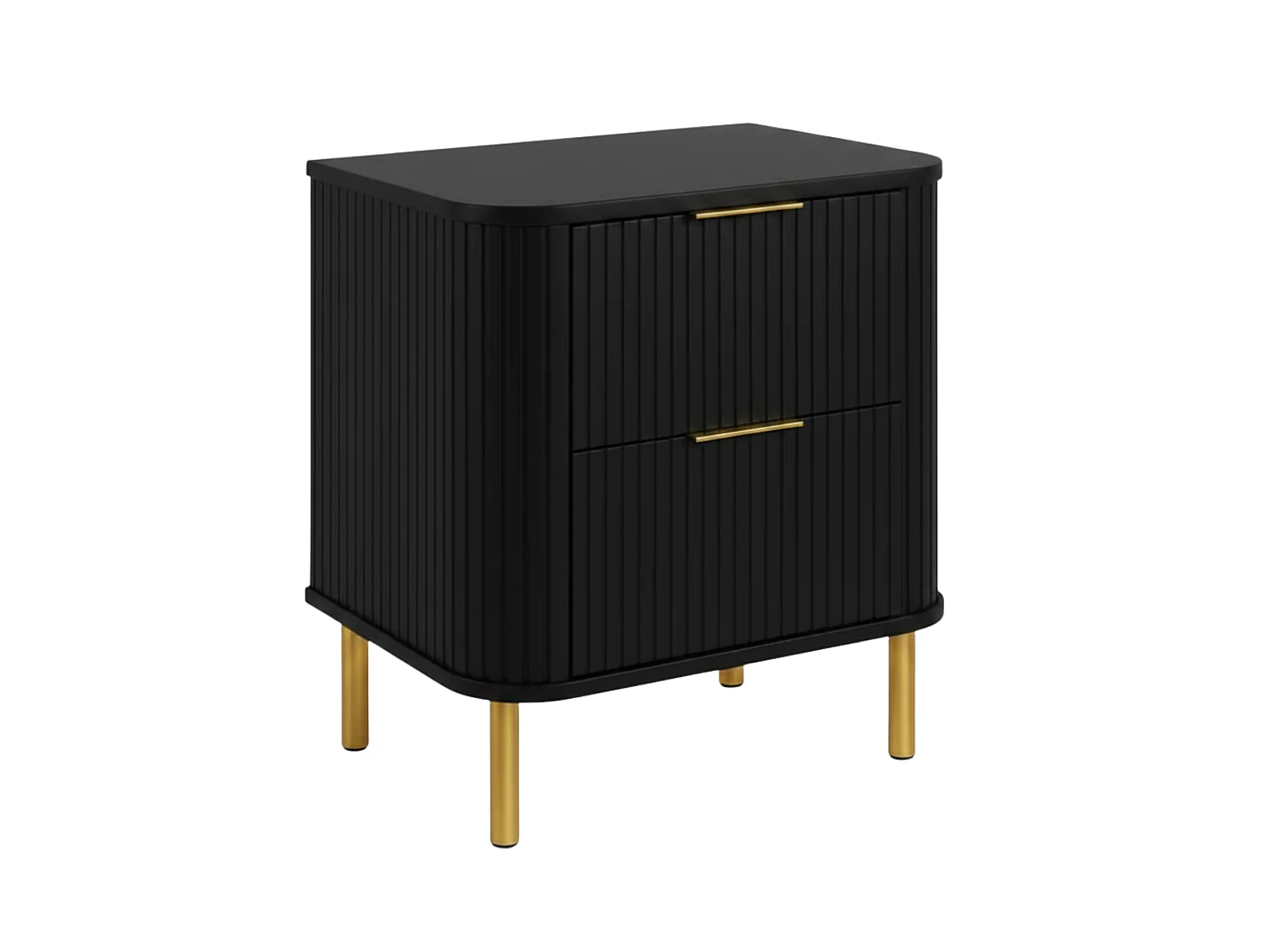 Free-standing bathroom cabinet with drawers and metal legs, colour Black, gold handle, gold legs, 60 x 41.5 x 66.7 cm