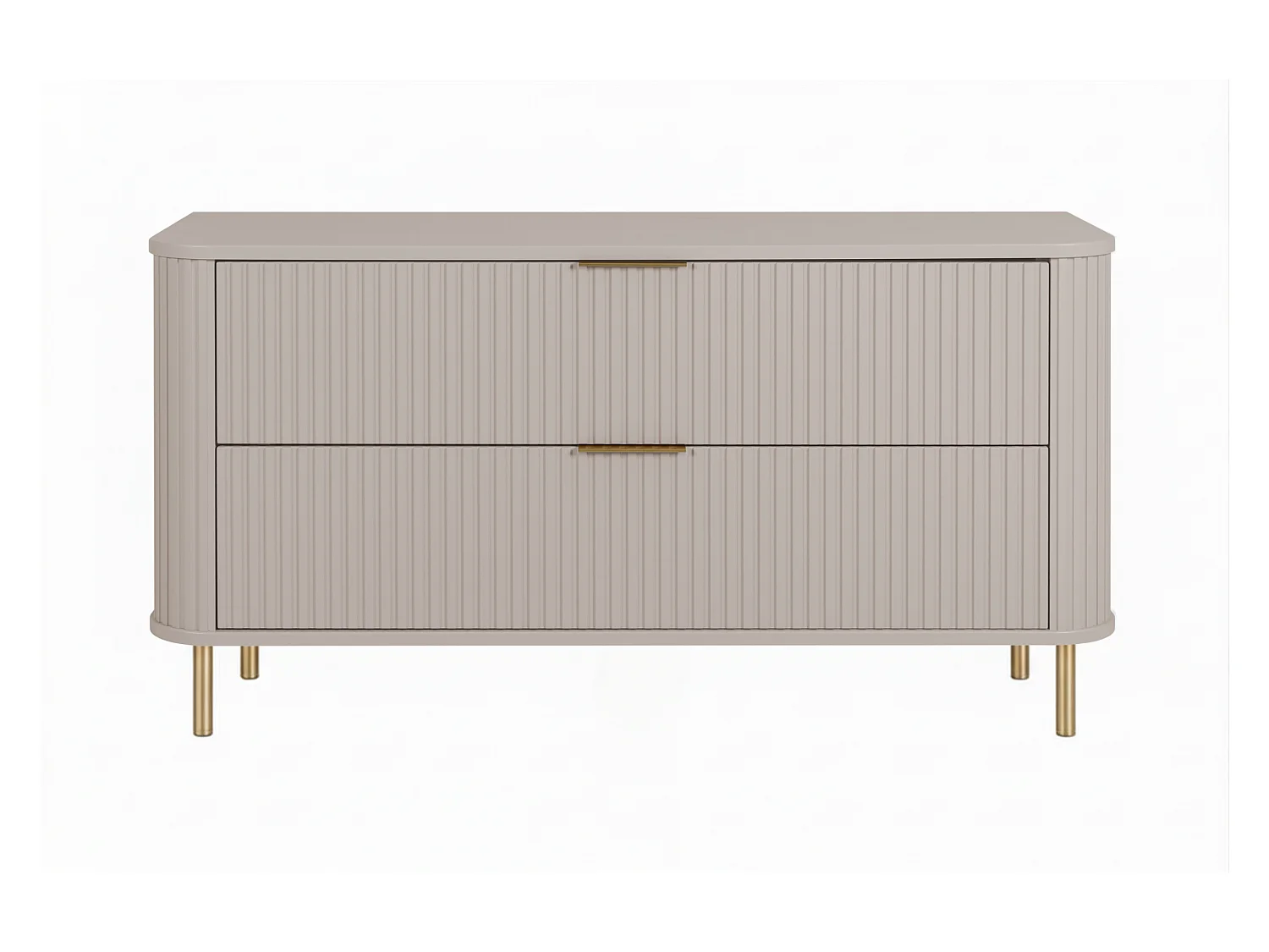 Free-standing bathroom cabinet with drawers and metal legs, colour Cashmere, gold handle, gold legs, 120 x 41.5 x 66.7 cm