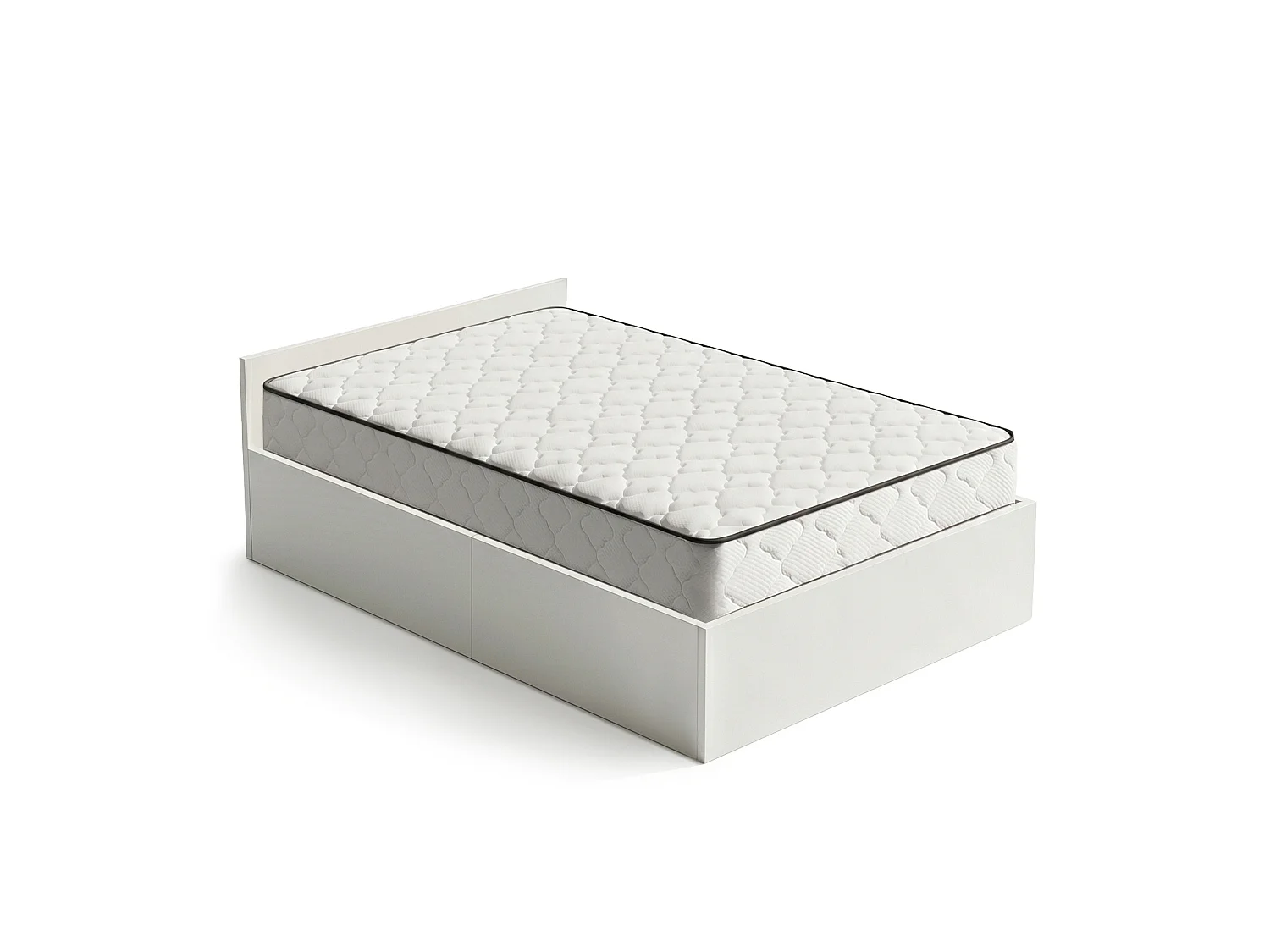 Bed met Opbergruimte 100x200 cm Metalen Lattenbodem Opklapbaar en Binnenveringsmatras Wit