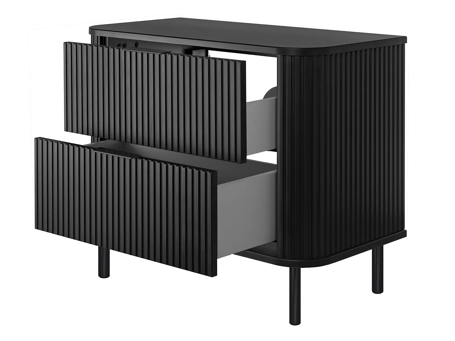 Free-standing bathroom cabinet with drawers and metal legs, colour Black, black handle, black legs, 80 x 41.5 x 66.7 cm