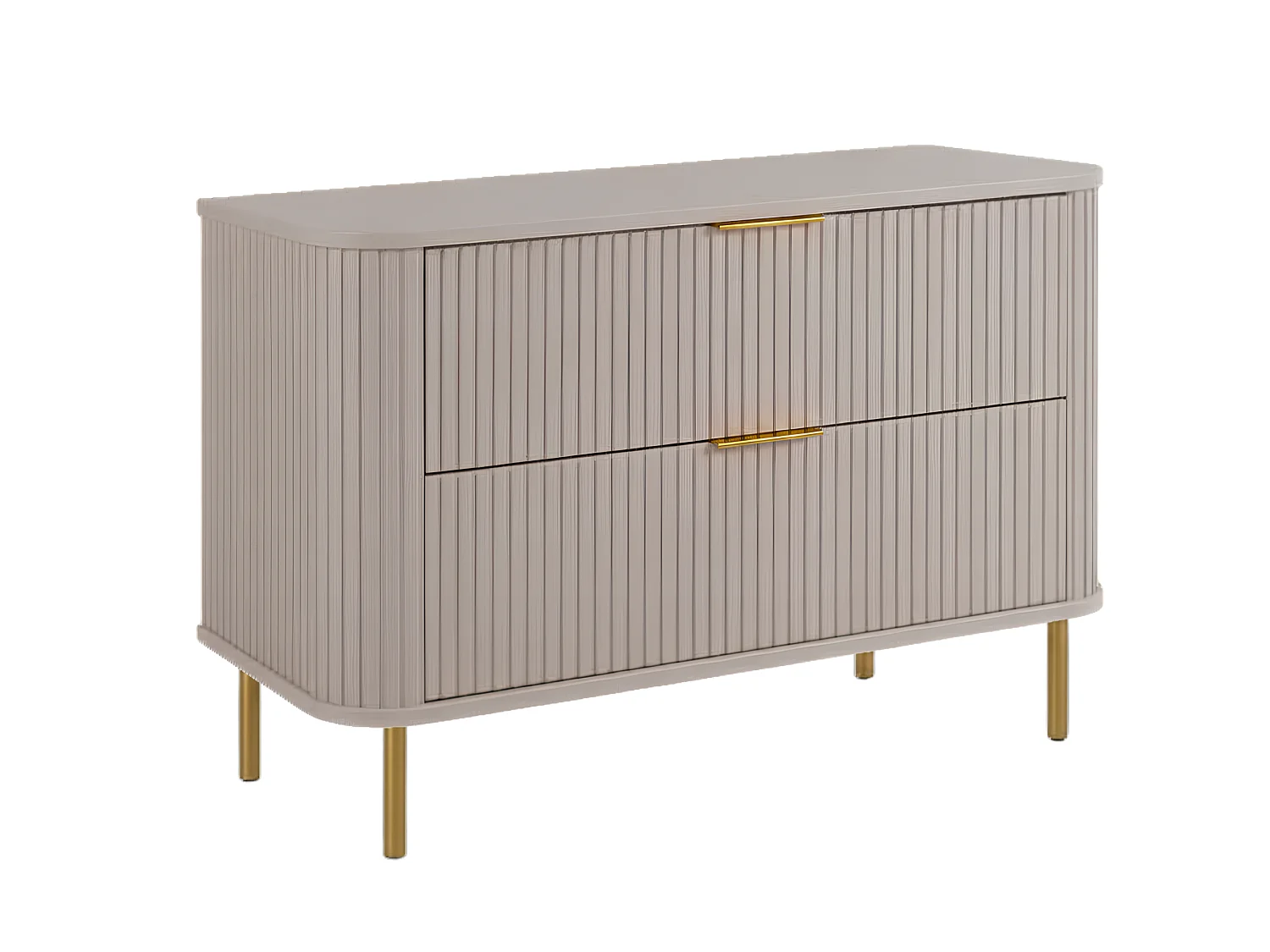 Free-standing bathroom cabinet with drawers and metal legs, colour Cashmere, gold handle, gold legs, 100 x 41.5 x 66.7 cm