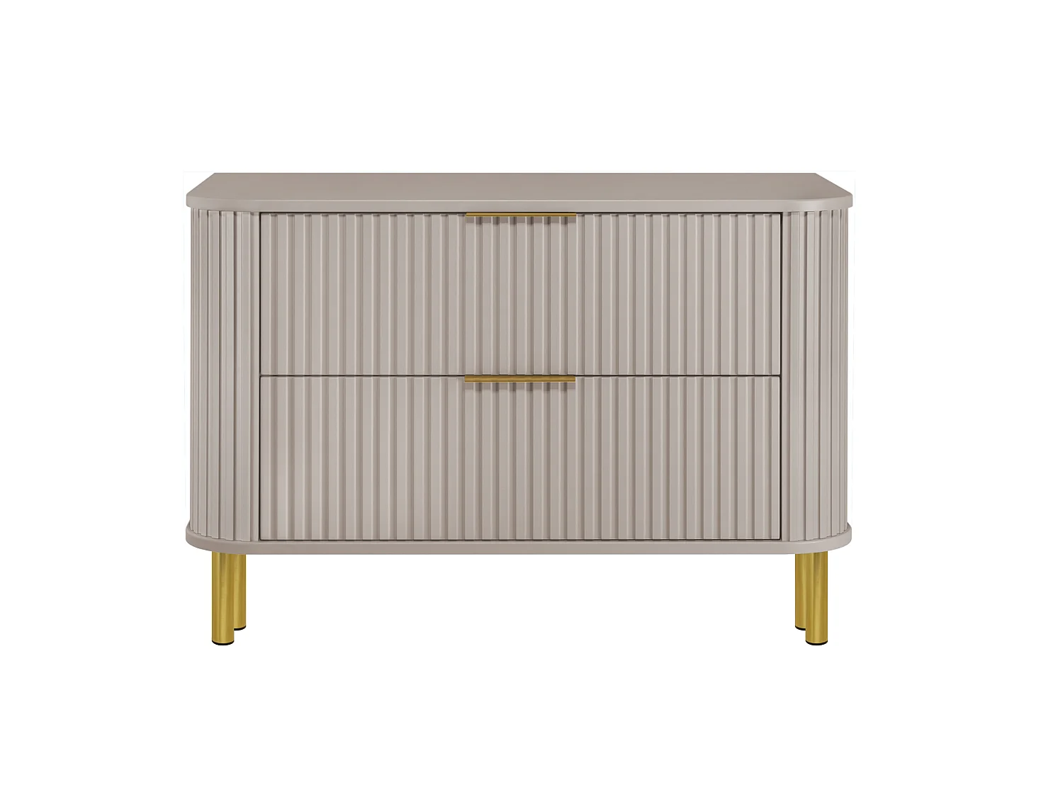 Free-standing bathroom cabinet with drawers and metal legs, colour Cashmere, gold handle, gold legs, 100 x 41.5 x 66.7 cm
