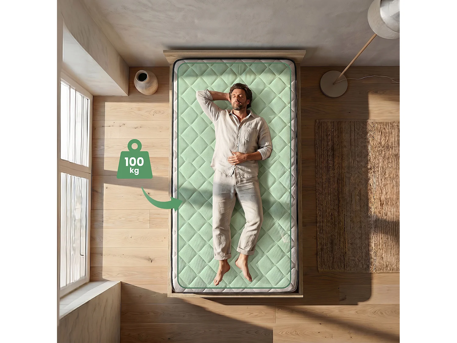 Bed met Opbergruimte 100x200 cm Metalen Lattenbodem Opklapbaar en Binnenveringsmatras Sonoma Eiken