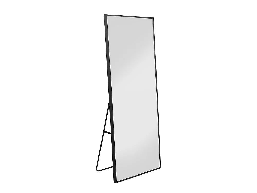 Grand miroir carré plein corps - 177 x 77 cm - Cadre en alliage d'aluminium Verre trempé - Noir