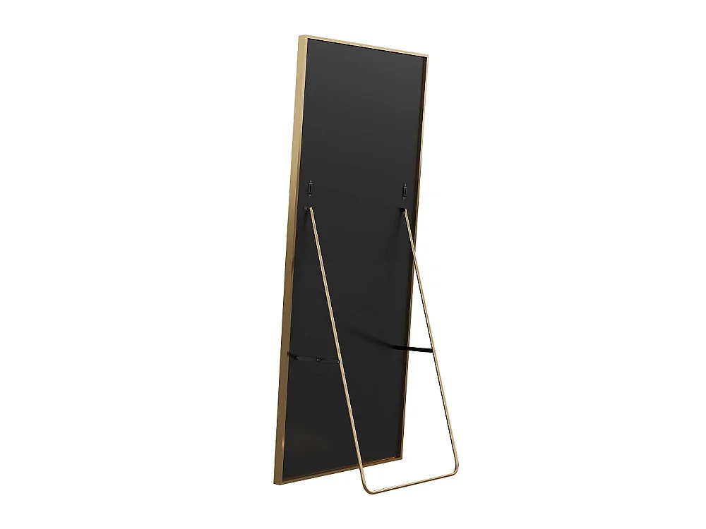 Grand miroir de corps rectangulaire - 164 x 54 x 1.5 cm - avec cadre en alliage d'aluminium - Can Wall suspendu ou incliné debout - or