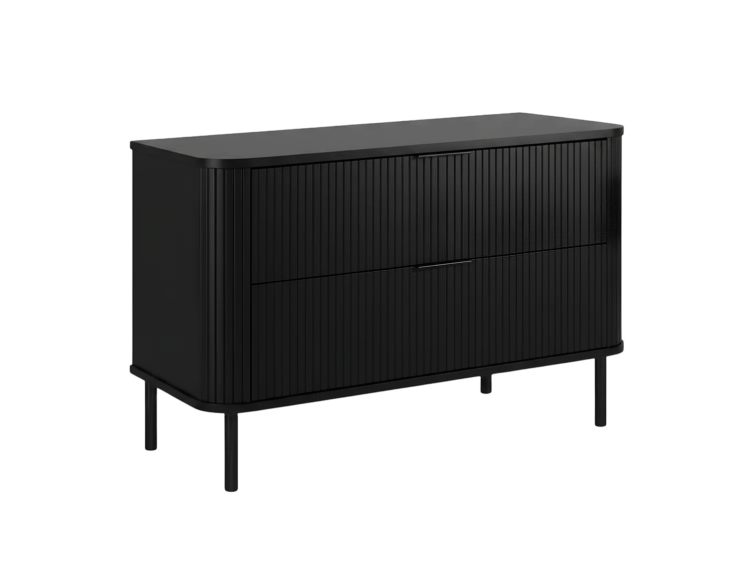 Meuble de salle de bain sur pieds avec tiroirs et pieds métalliques, coloris Noir, poignée noir, pieds noir, 100 x 41,5 x 66,7 cm