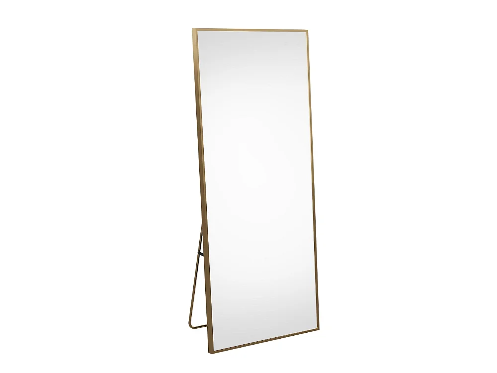 Grand miroir carré plein corps - 177 x 77 cm - Cadre en alliage d'aluminium Verre trempé - Or