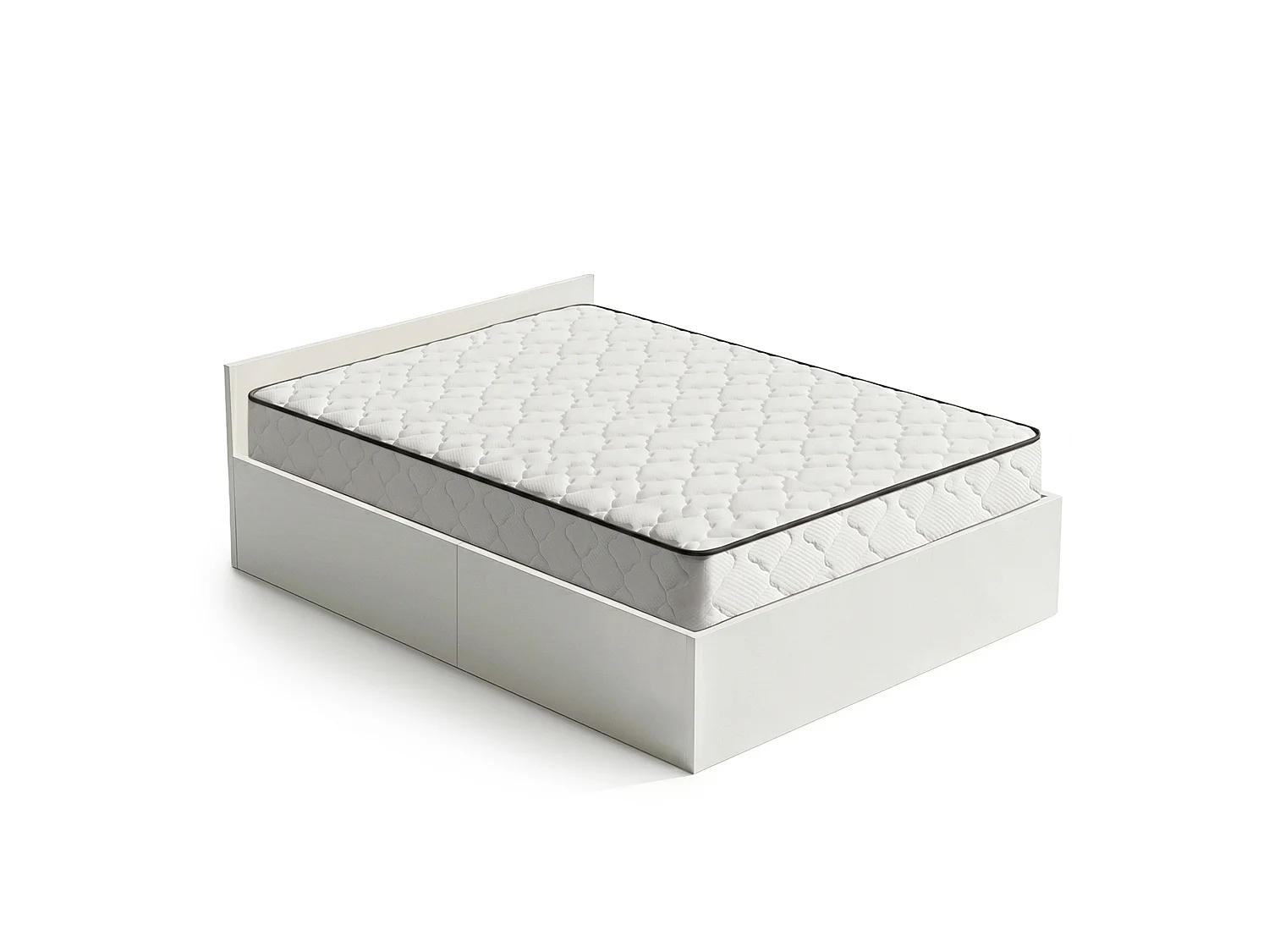 Bed met Opbergruimte 140x200 cm Metalen Lattenbodem Opklapbaar en Binnenveringsmatras Wit