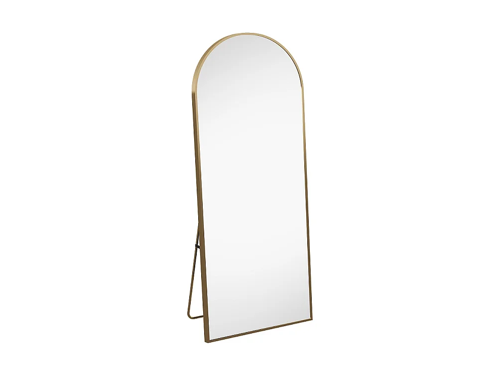 Grand miroir de corps arcé - 173 x 63 x 1.5 cm - avec cadre en alliage d'aluminium - Can Wall suspendu ou incliné debout - or