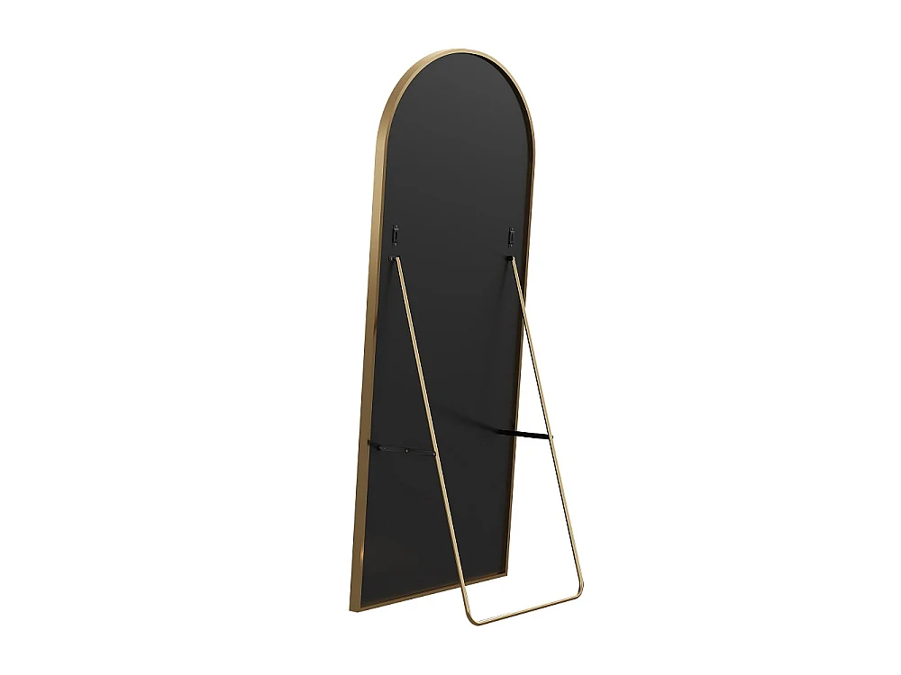Grand miroir de corps arcé - 173 x 63 x 1.5 cm - avec cadre en alliage d'aluminium - Can Wall suspendu ou incliné debout - or