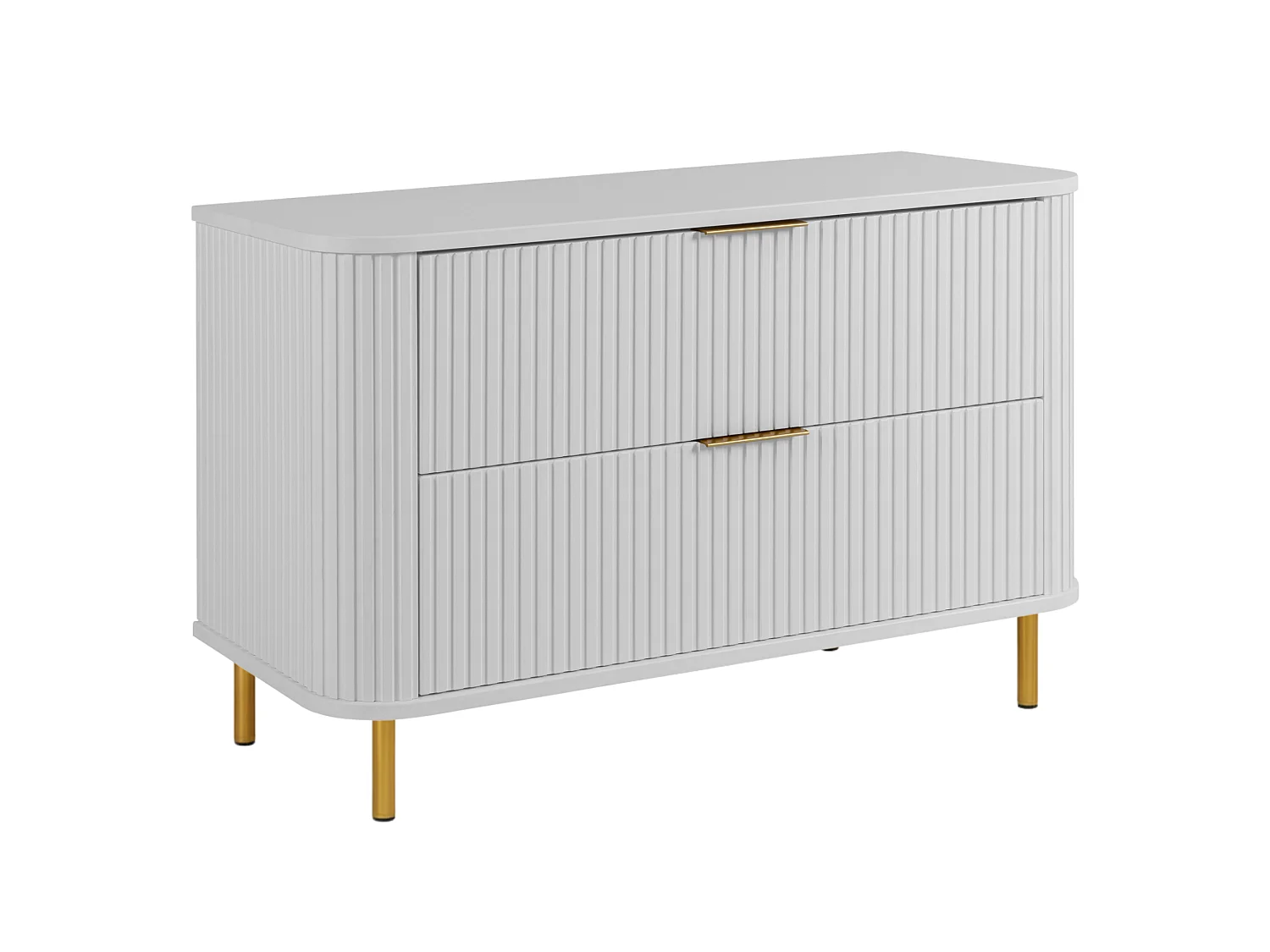Free-standing bathroom cabinet with drawers and metal legs, colour White, gold handle, gold legs, 100 x 41.5 x 66.7 cm