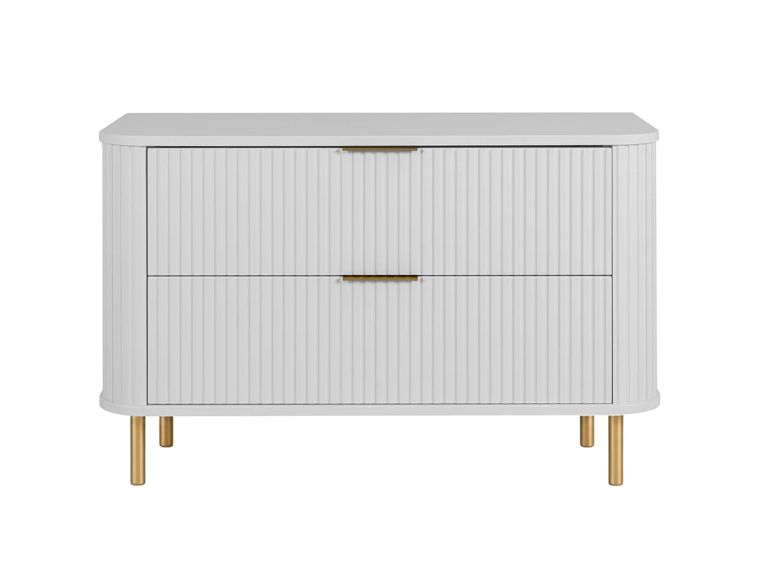 Free-standing bathroom cabinet with drawers and metal legs, colour White, gold handle, gold legs, 100 x 41.5 x 66.7 cm