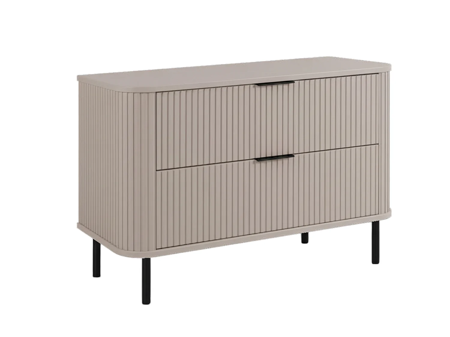Free-standing bathroom cabinet with drawers and metal legs, colour Cashmere, black handle, black legs, 100 x 41.5 x 66.7 cm