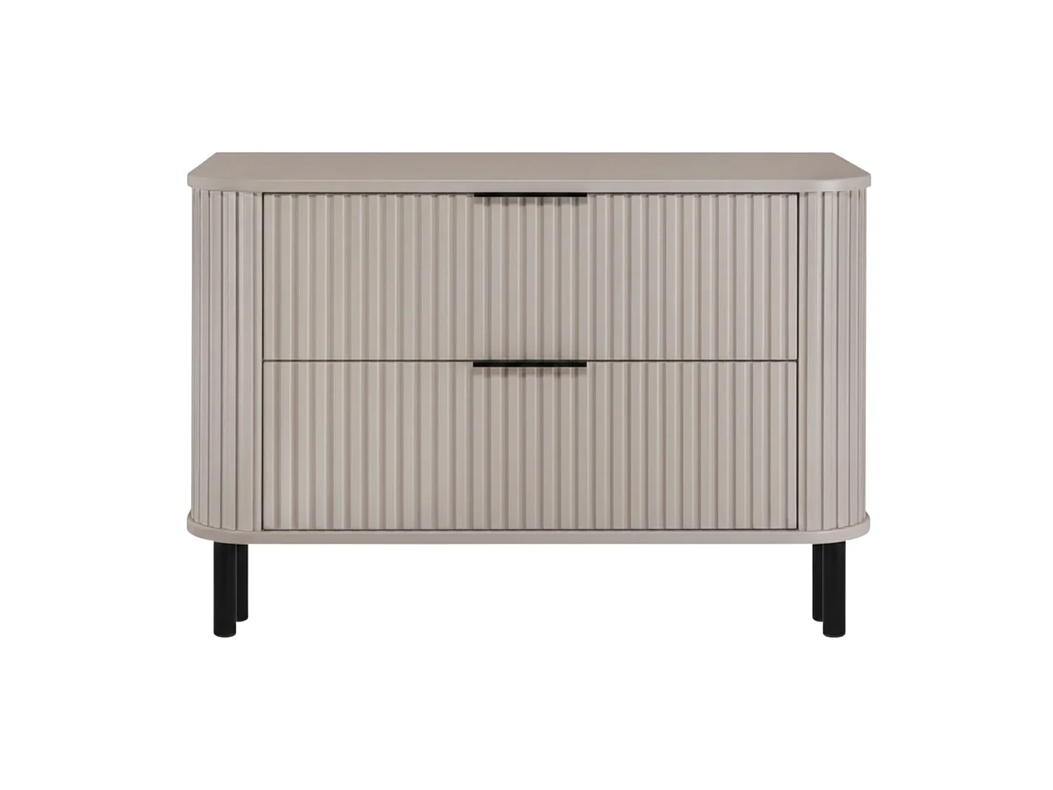 Free-standing bathroom cabinet with drawers and metal legs, colour Cashmere, black handle, black legs, 100 x 41.5 x 66.7 cm