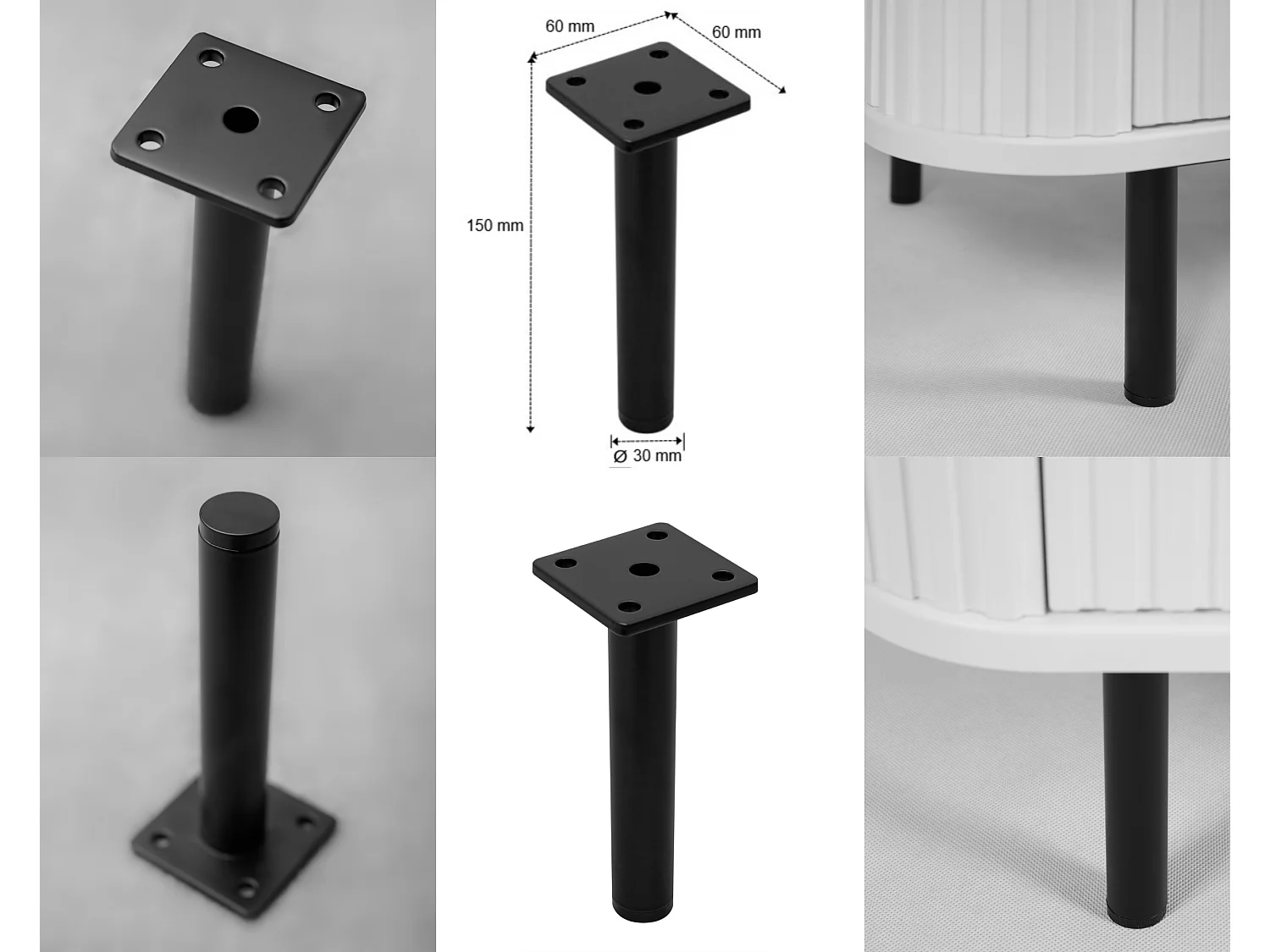Free-standing bathroom cabinet with drawers and metal legs, colour Cashmere, black handle, black legs, 100 x 41.5 x 66.7 cm
