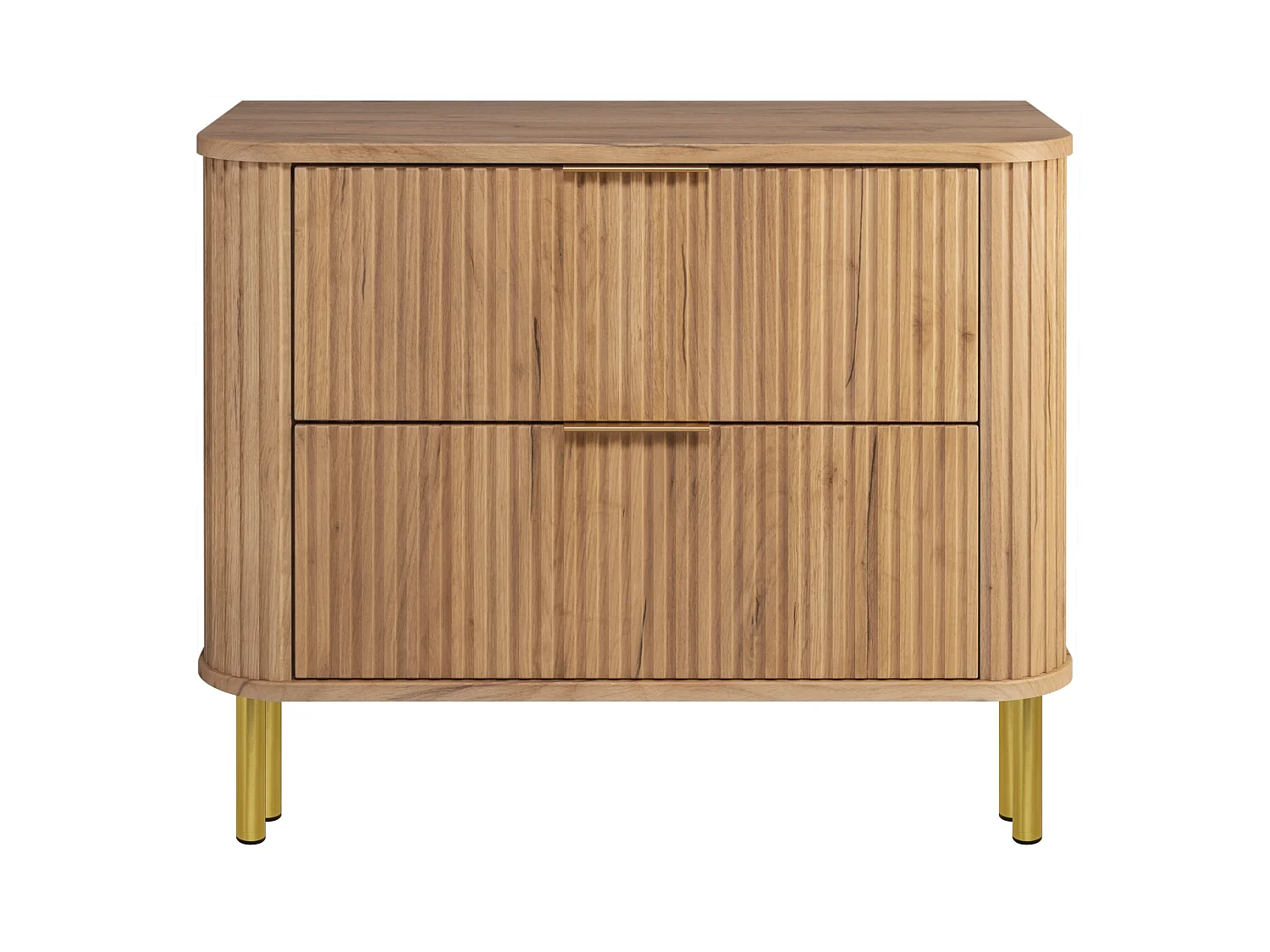 Free-standing bathroom cabinet with drawers and metal legs, colour Craft Oak, gold handle, gold legs, 80 x 41.5 x 66.7 cm