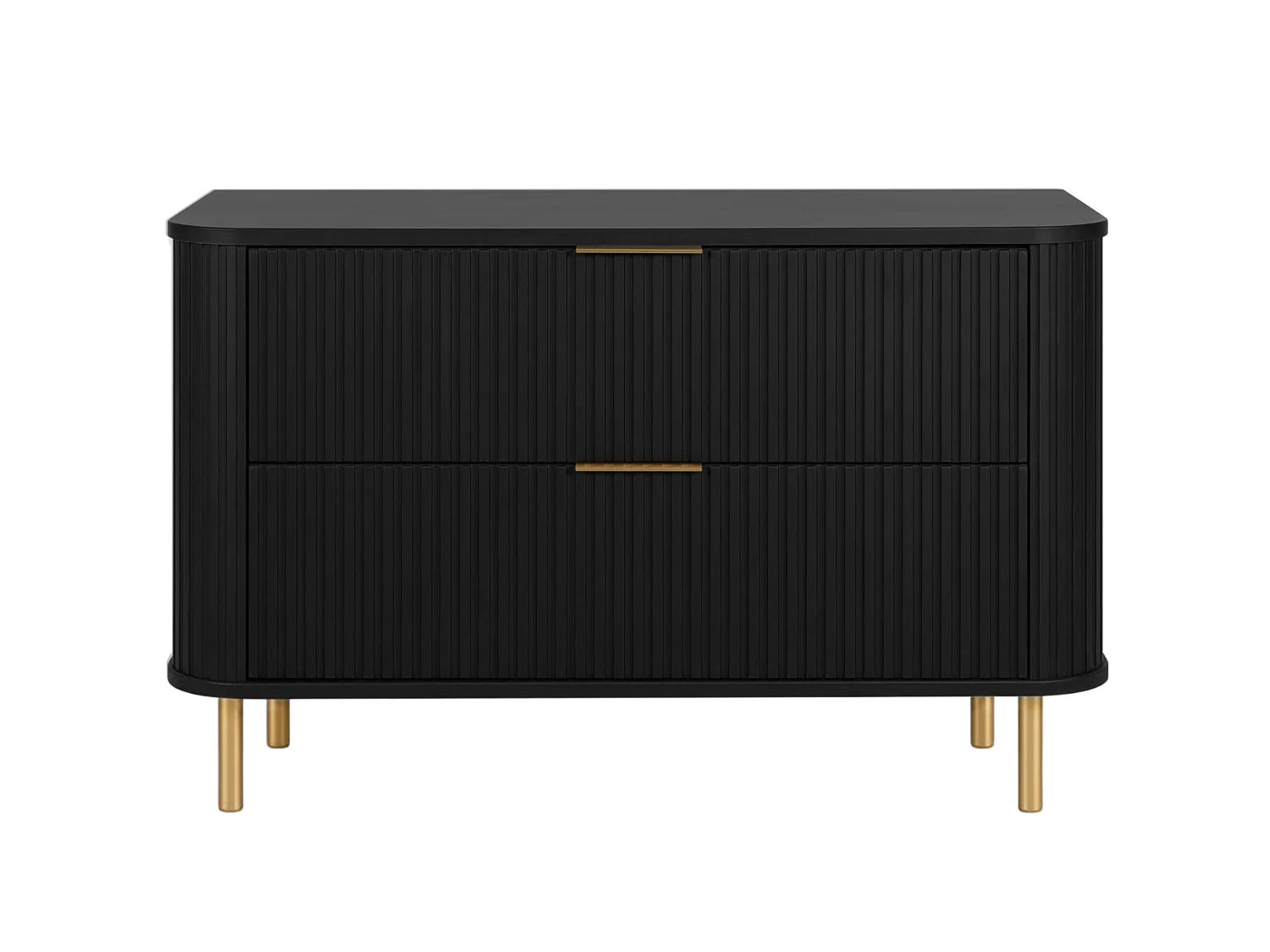 Free-standing bathroom cabinet with drawers and metal legs, colour Black, gold handle, gold legs, 100 x 41.5 x 66.7 cm
