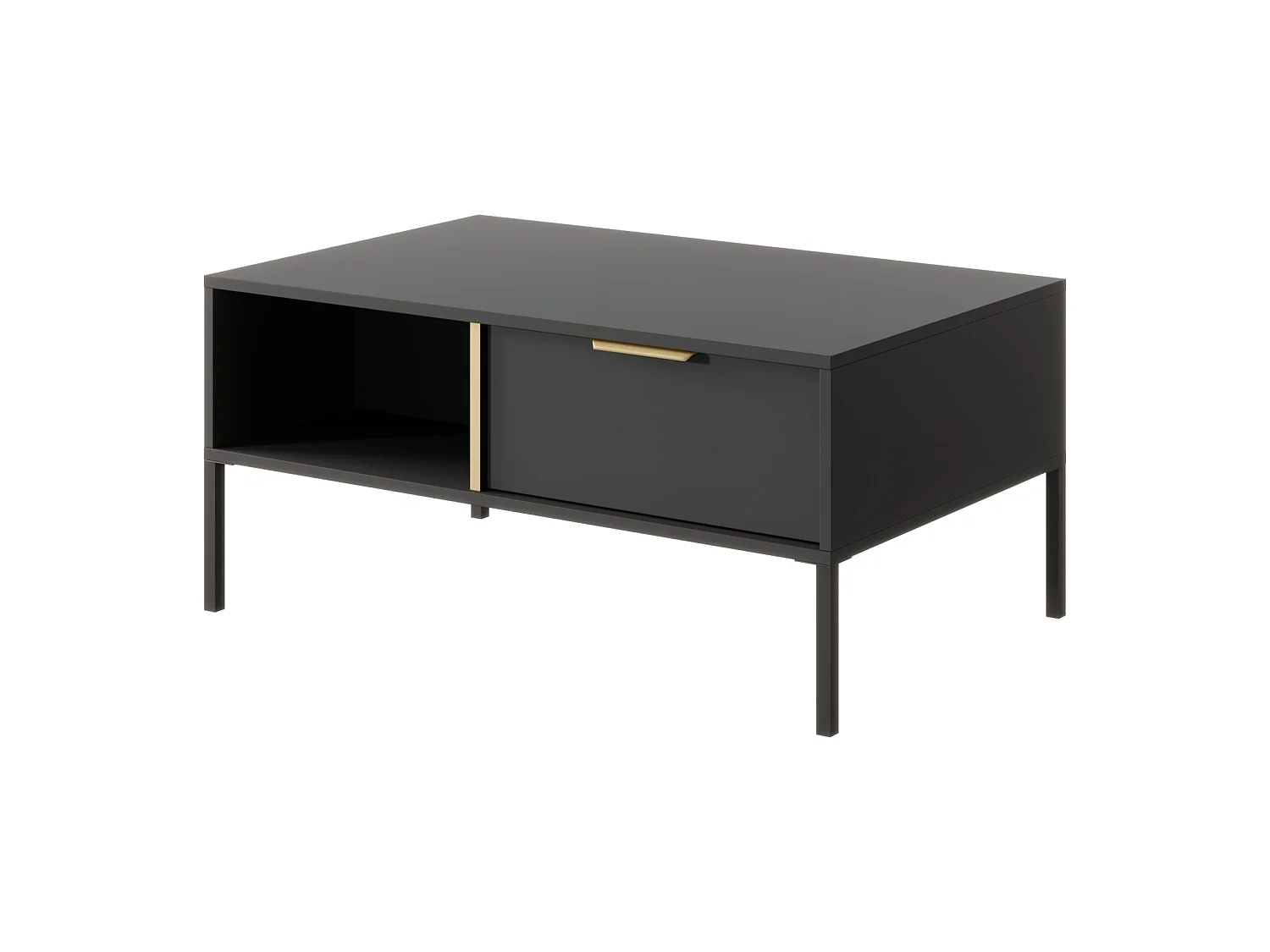 Couchtisch mit Schubladen für Wohnzimmer, Anthrazit, 97 x 60 x 44,4 cm