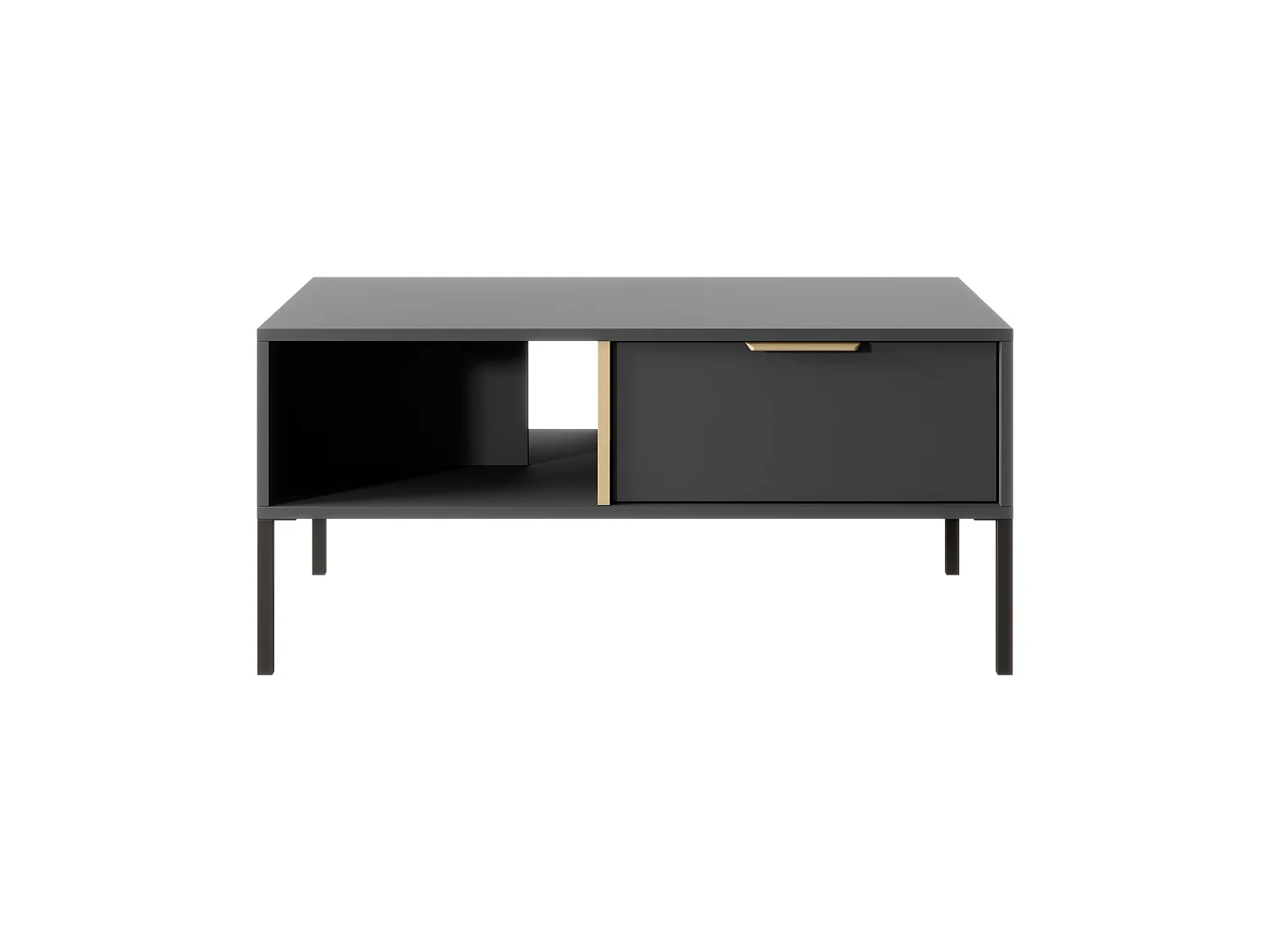 Couchtisch mit Schubladen für Wohnzimmer, Anthrazit, 97 x 60 x 44,4 cm