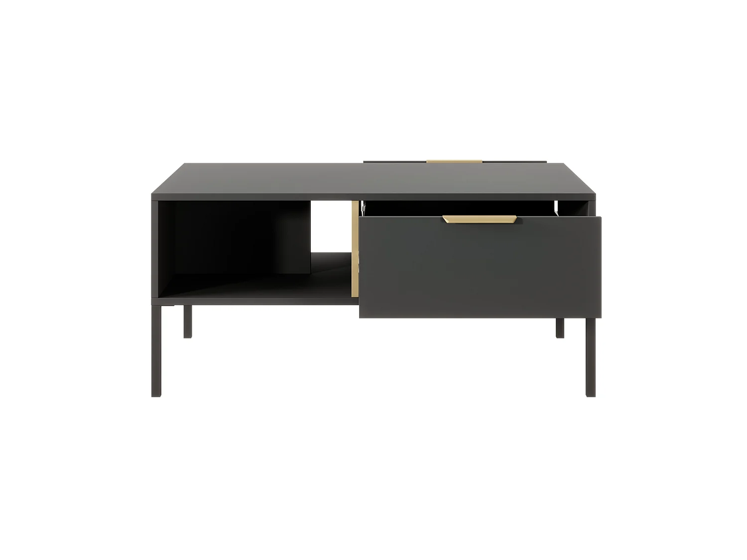 Couchtisch mit Schubladen für Wohnzimmer, Anthrazit, 97 x 60 x 44,4 cm
