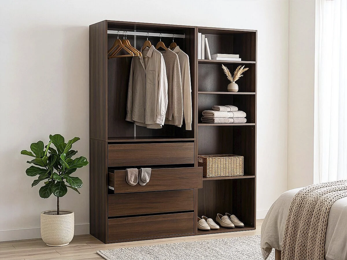 Modulares Ankleideset "Opéra" - 2 Elemente - Braun