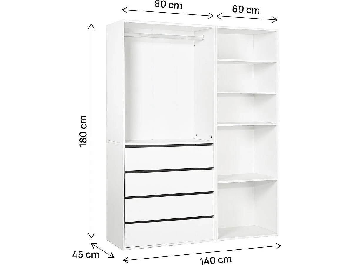 Ankleideset "Opéra" - 2 Elemente - Weiß