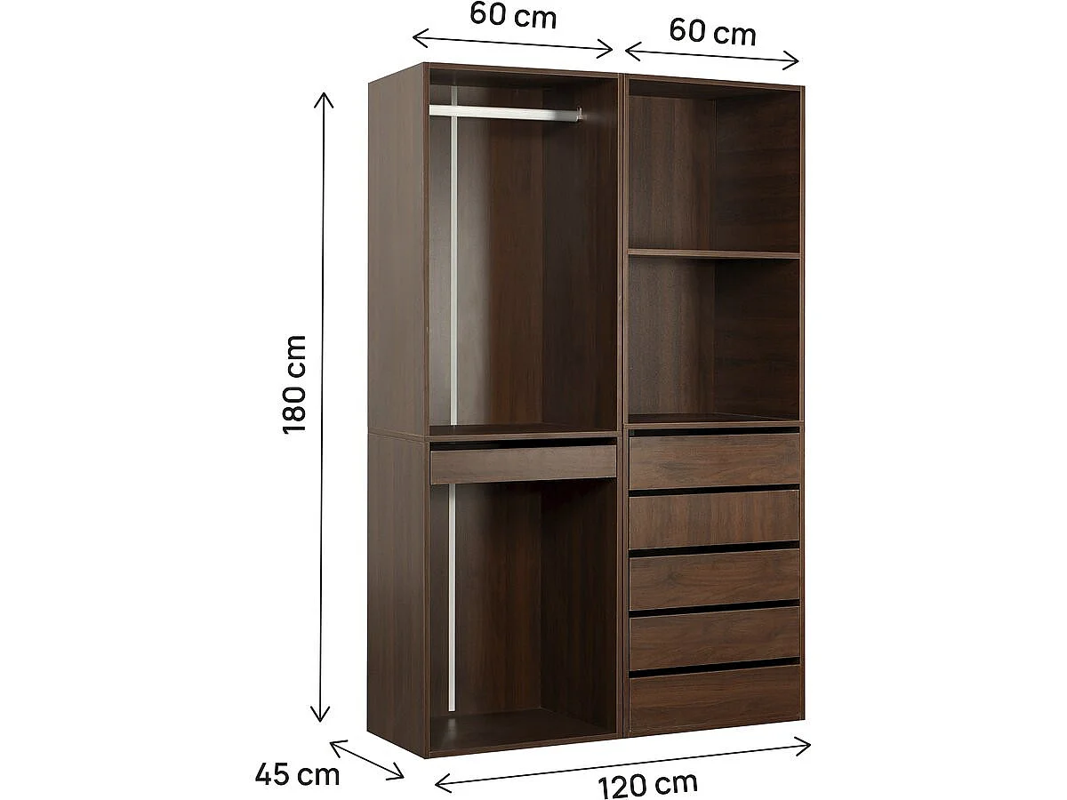 Modulärt "Opéra" Dressing Kit - 2 Element - Brun