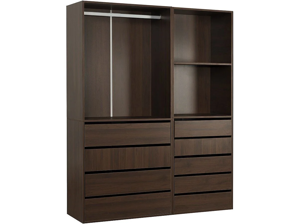 Conjunto de toucador modular "Opera" - 2 unidades - Castanho
