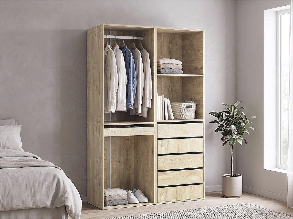 Modulärt "Opera" Dressing Kit - 2 Element - Beige, Robust Struktur, Organiserad Förvaring