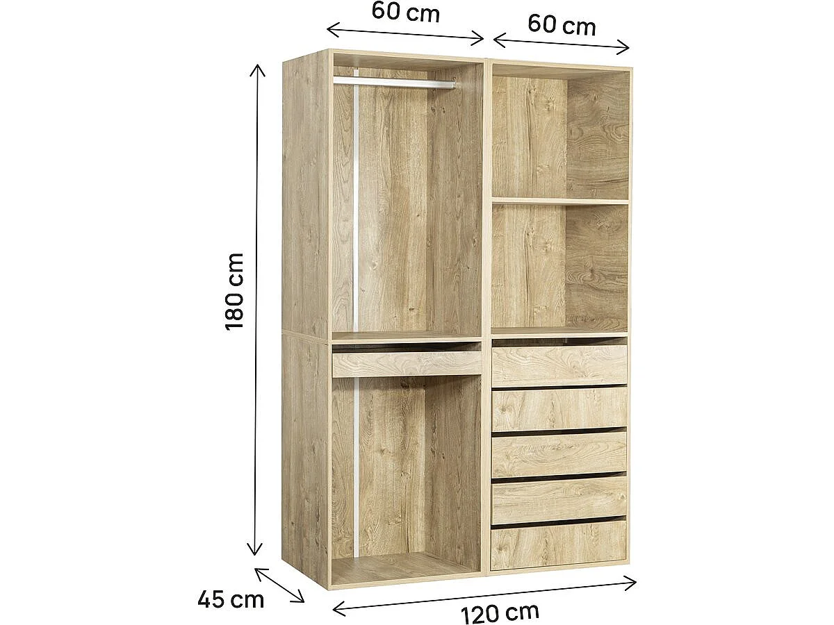 Modulärt "Opera" Dressing Kit - 2 Element - Beige, Robust Struktur, Organiserad Förvaring