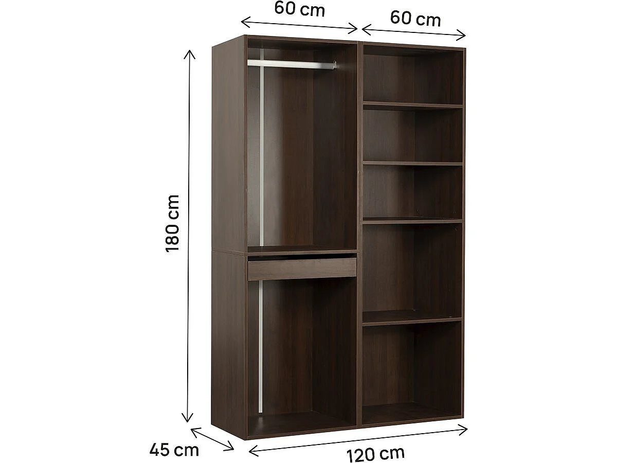 Modulares Ankleideset "Opéra" - 2 Elemente - Braun