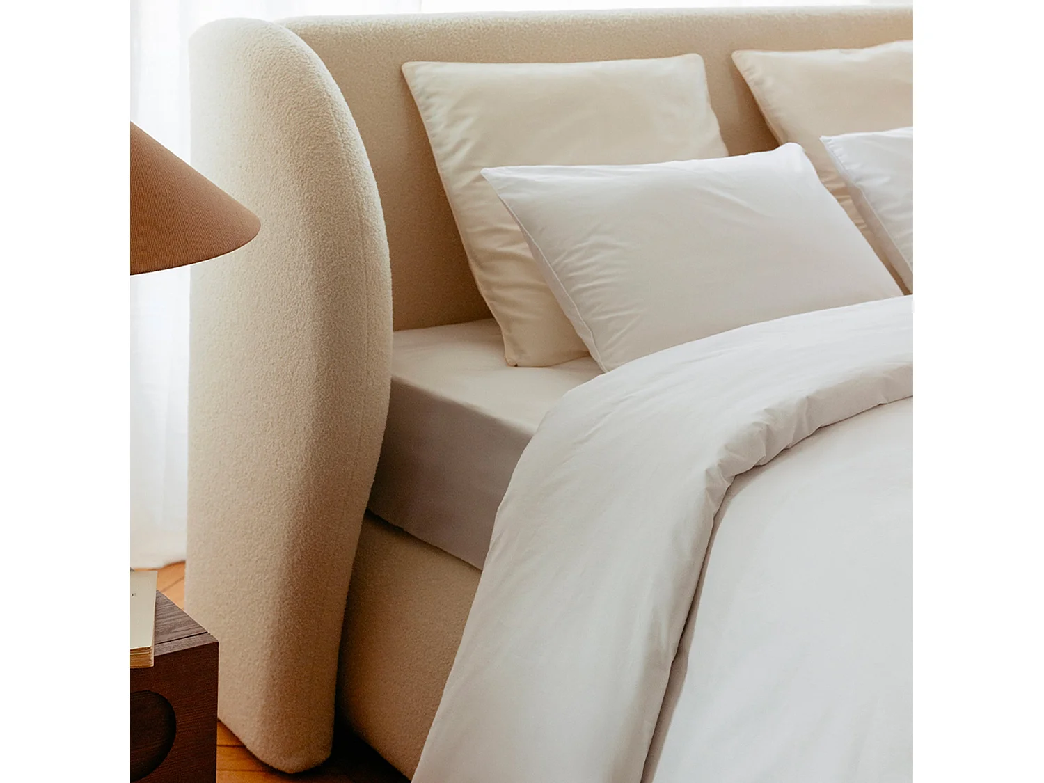 Draps Housse 140x190cm - Blanc Satiné - Satin de Coton