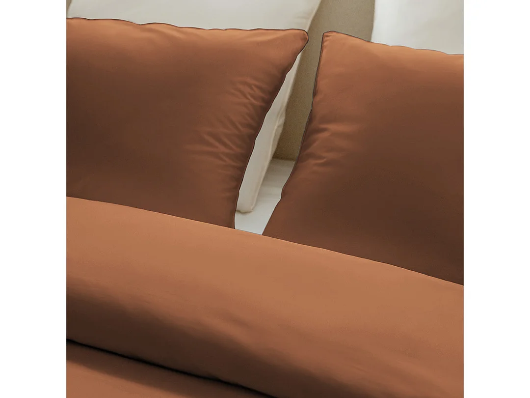 Taies d'oreillers 50x70cm - Mocca Mousse - Satin de Coton