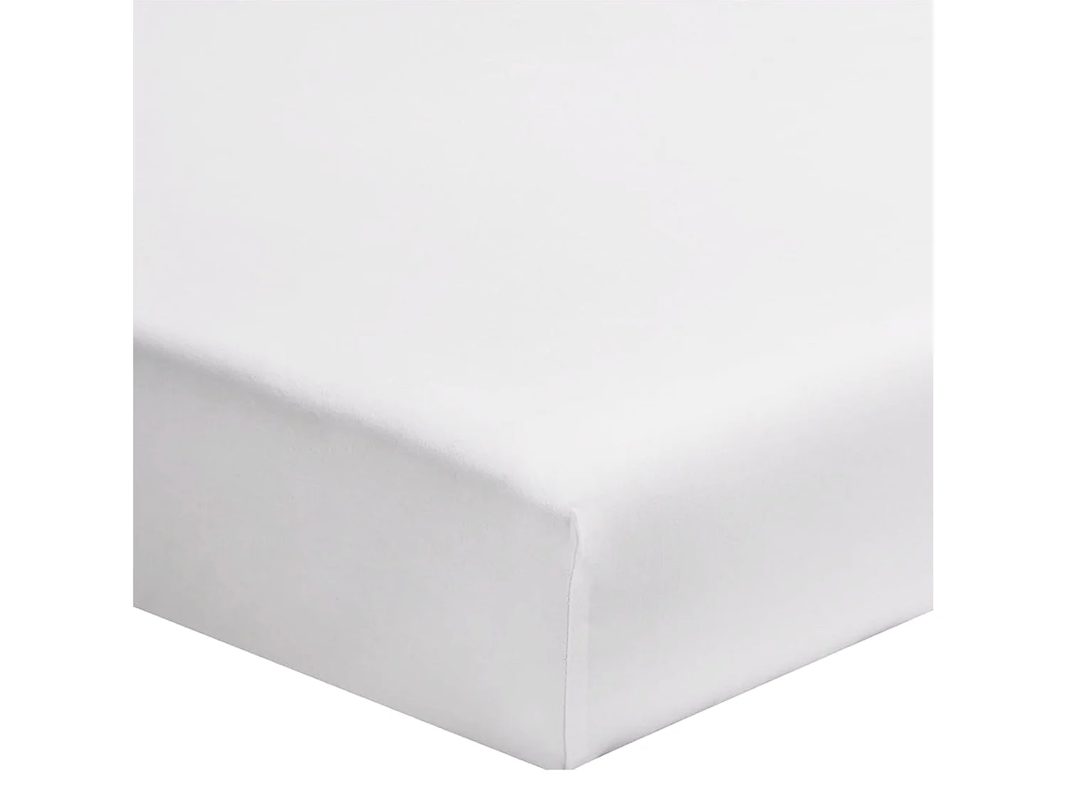 Draps Housse 180x200cm - Blanc Satiné - Satin de Coton