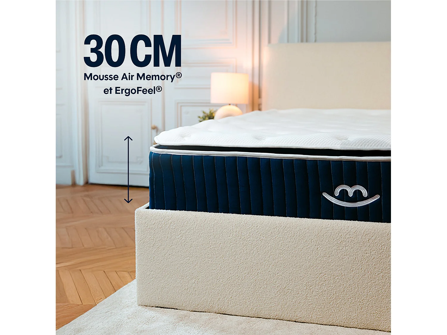 Matelas luxe hybride mémoire de forme 200x200 épais 30cm
