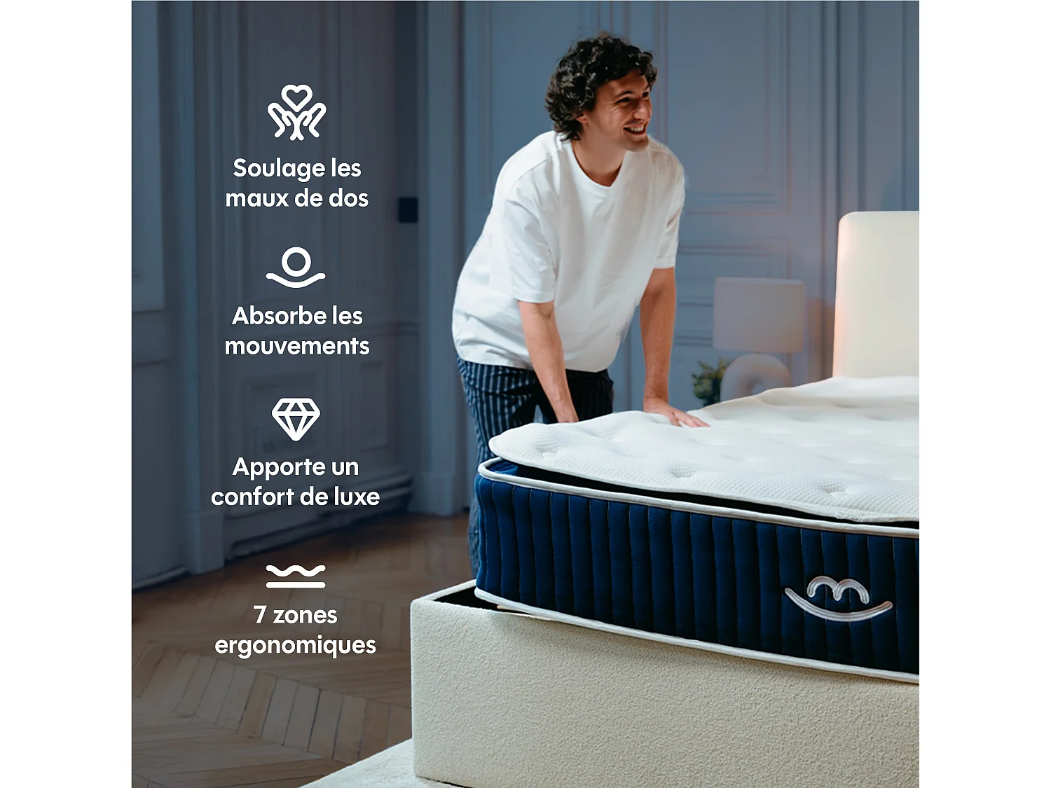 Matelas luxe hybride mémoire de forme 140x200 épais 30cm