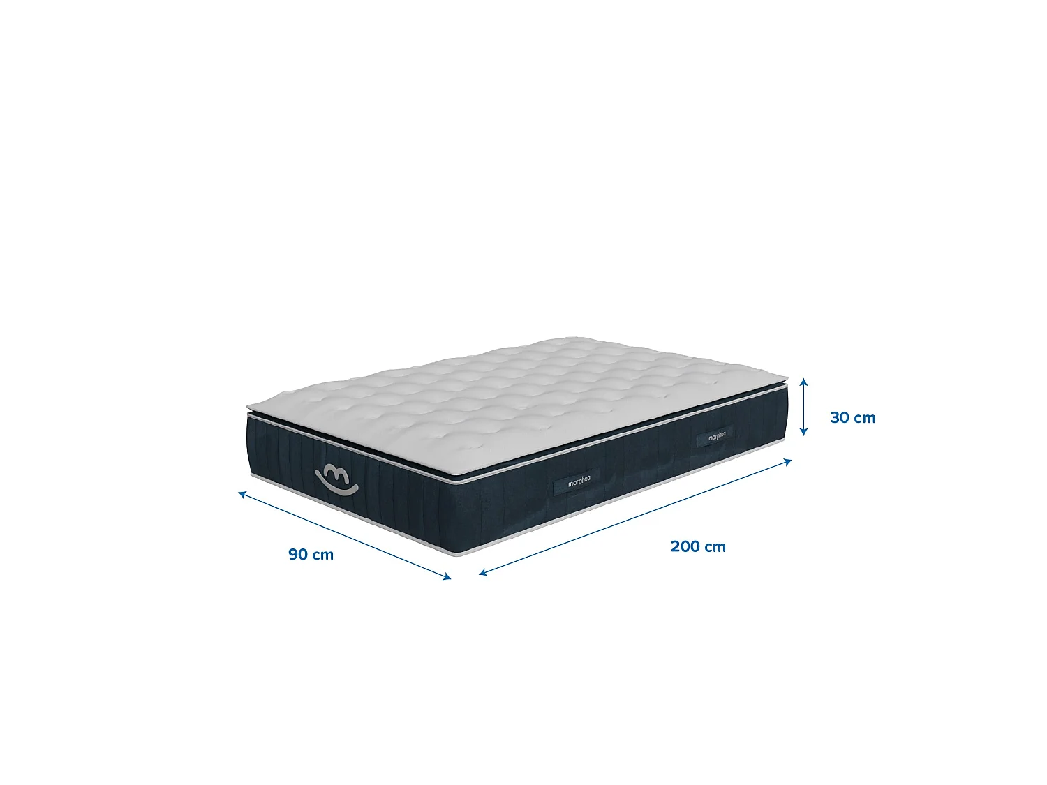 Matelas luxe hybride mémoire de forme 90x200 épais 30cm