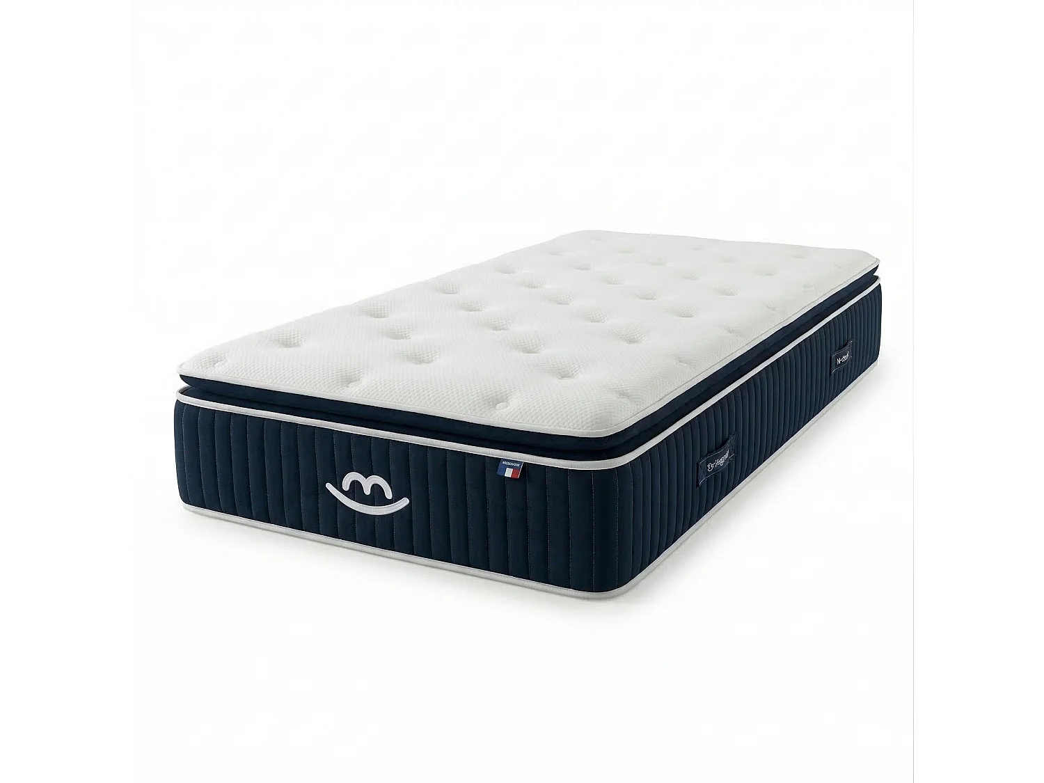 Matelas luxe carrénage hybride mémoire de forme 90x200 épais 30cm