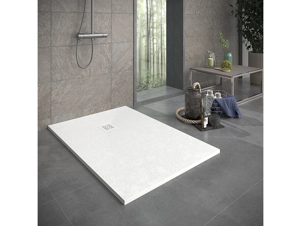 Plato de ducha resina SIERRA blanco  70x180 cm rejilla color