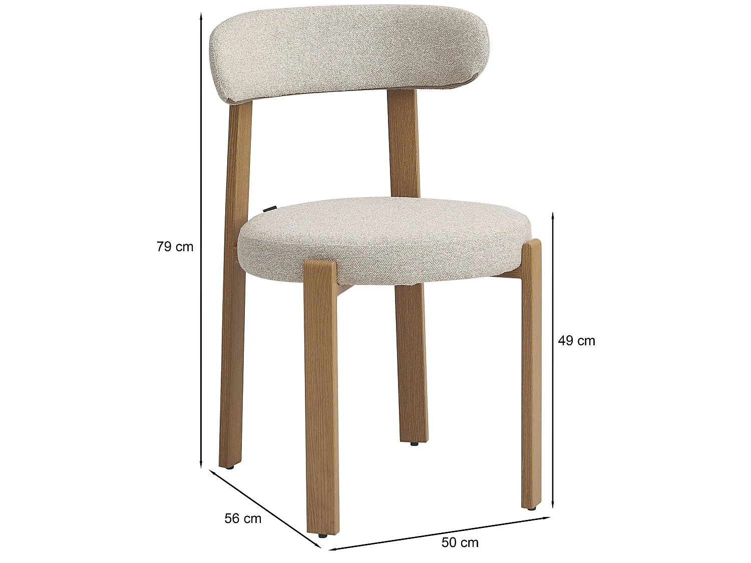 Esszimmerstuhl mit Bouclé-Bezug – Beige – AFINATTE
