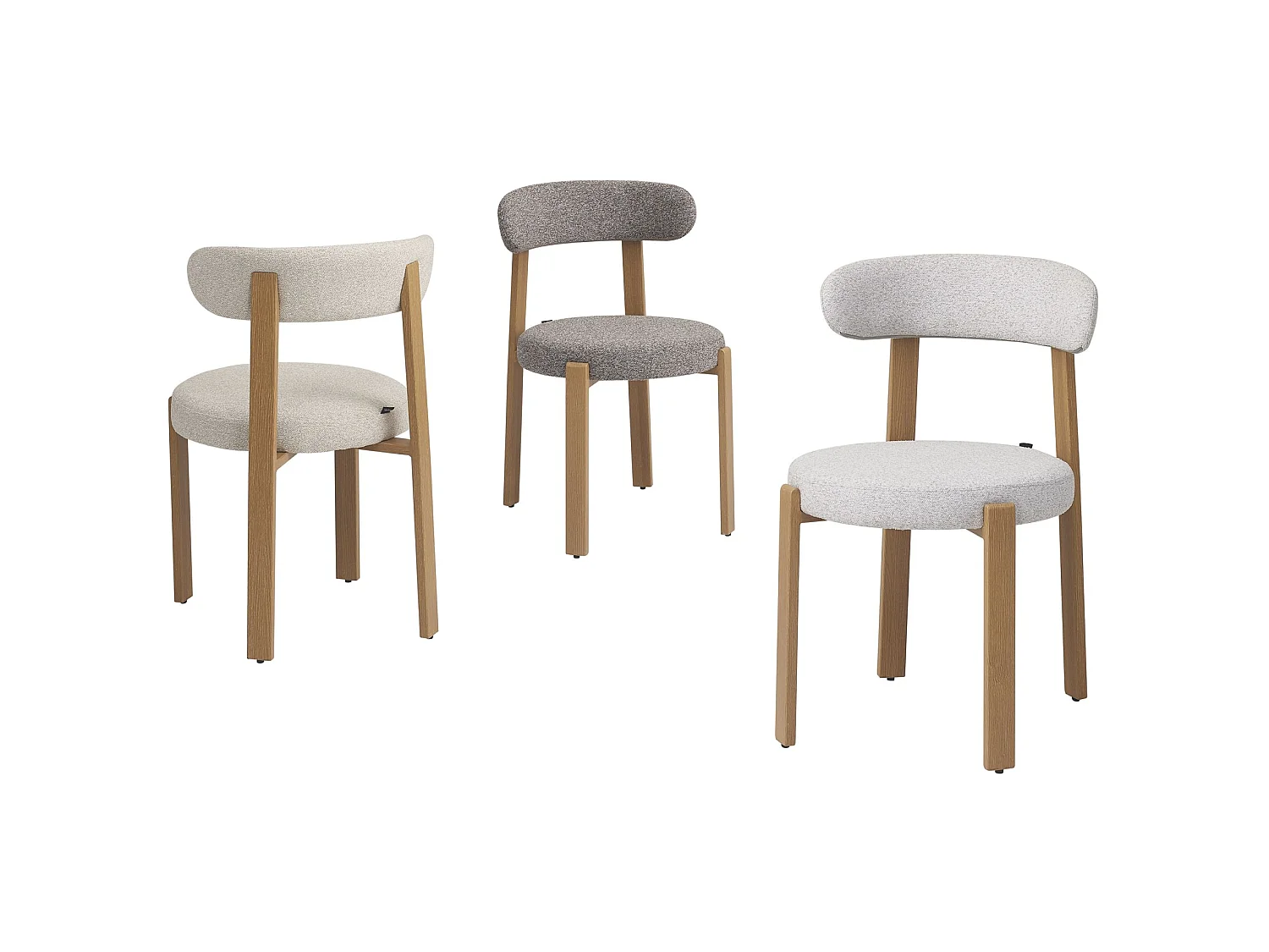 Esszimmerstuhl mit Bouclé-Bezug – Beige – AFINATTE