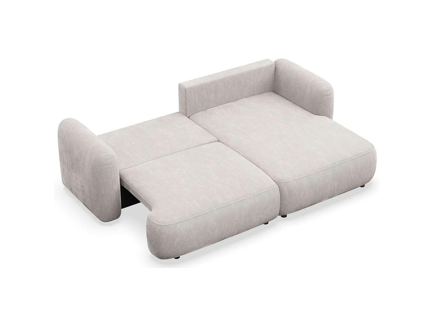 Canapé d'angle convertible – Angle à droite – chenille gris-beige – TVOYA