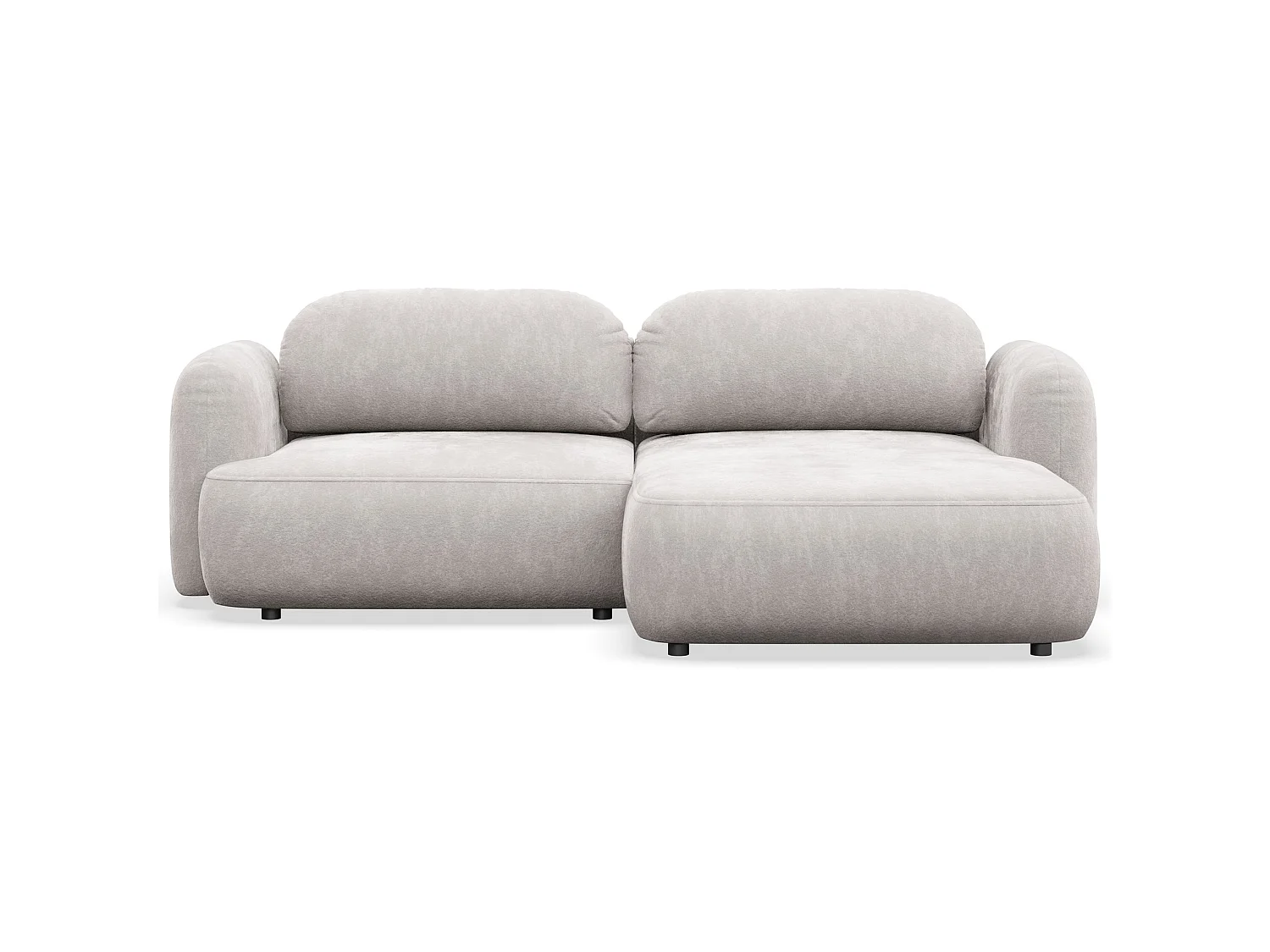 Canapé d'angle convertible – Angle à droite – chenille gris-beige – TVOYA