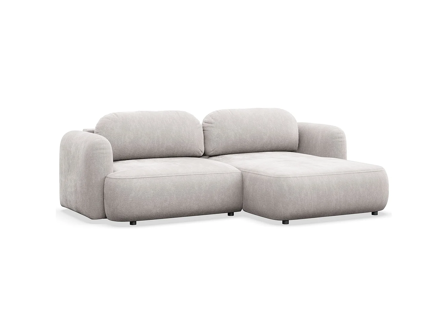 Canapé d'angle convertible – Angle à droite – chenille gris-beige – TVOYA