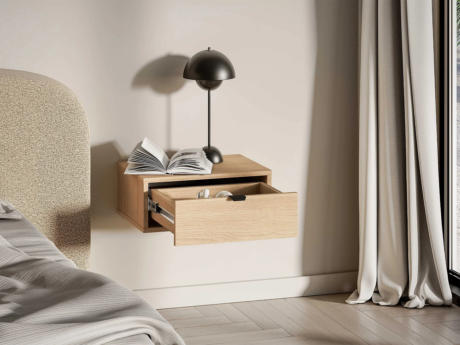 Nachttisch mit Schublade - 45 cm - Eiche Mavelie - HEGGERS