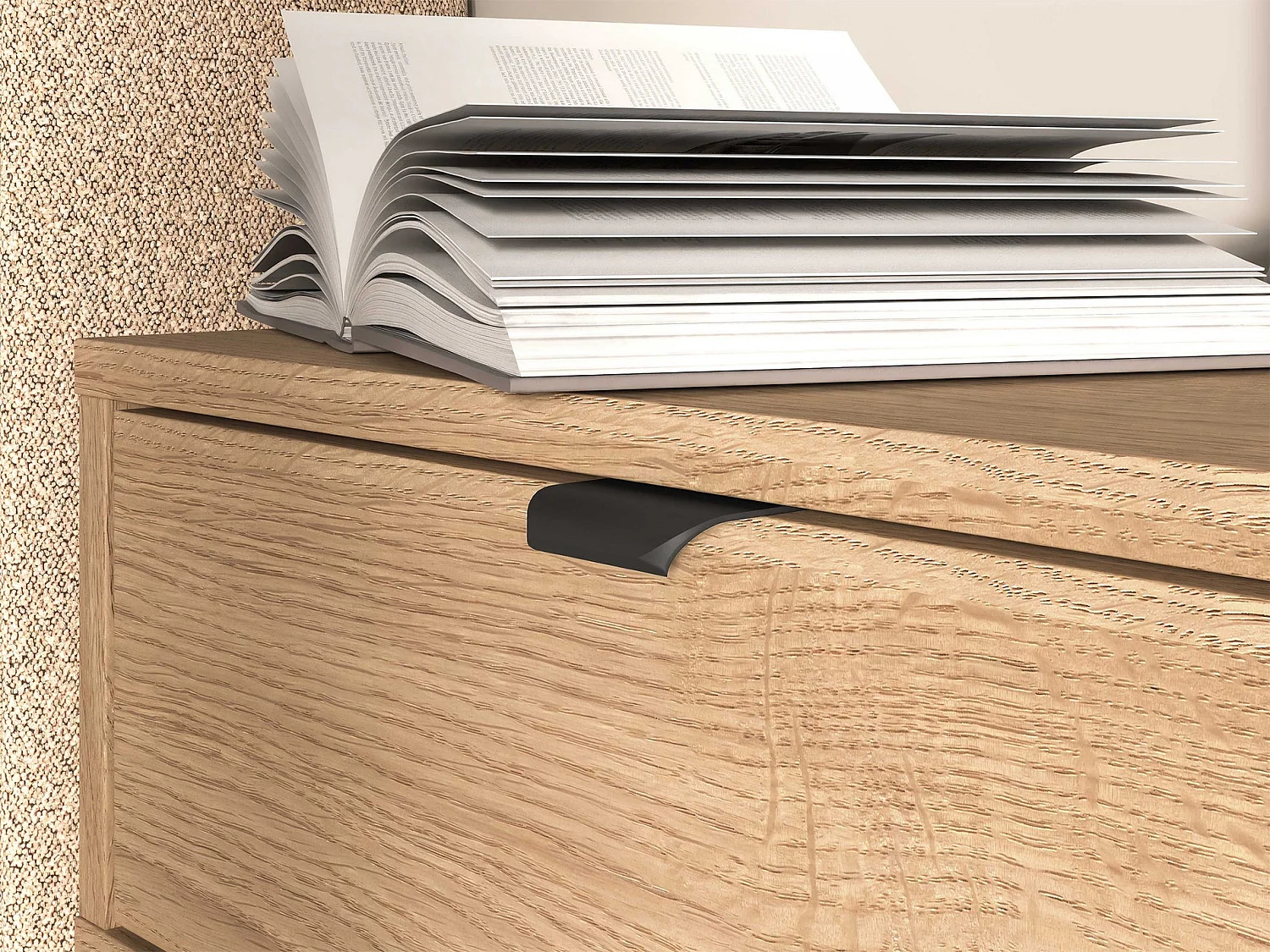 Nachttisch mit Schublade - 45 cm - Eiche Mavelie - HEGGERS