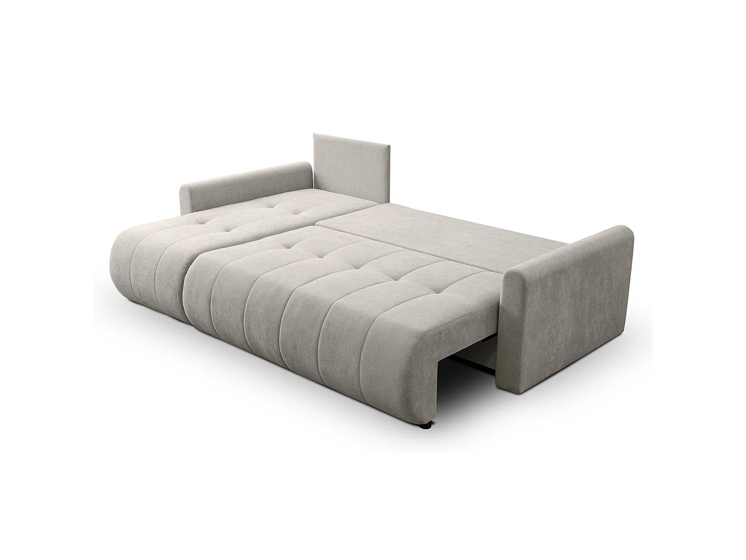 Ecksofa mit Schlaffunktion & Bettkasten – Chenille – Universal – Hellbeige – TIMMONE